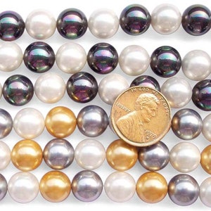 10mm Multi-Colored Southsea Shell Pearl Strand