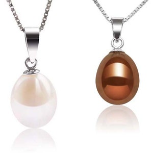 8-9mm Teardrop Pearl Silver Pendant