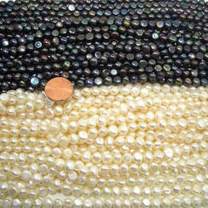 Multi-Black and White 6-7mm Baroque Shaped Pearl Strands