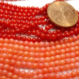 3mm Round Pink or Red Genuine Coral Beads on Temporary Strand Beautiful Seeds by Themselves and Perfect for Spacers