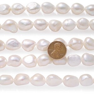 Rare 13-14mm Length Drilled Baroque Pearl Strand High AA+ Quality