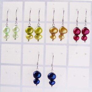 Sterling Silver Baroque 2 Pearl Earrings image 1