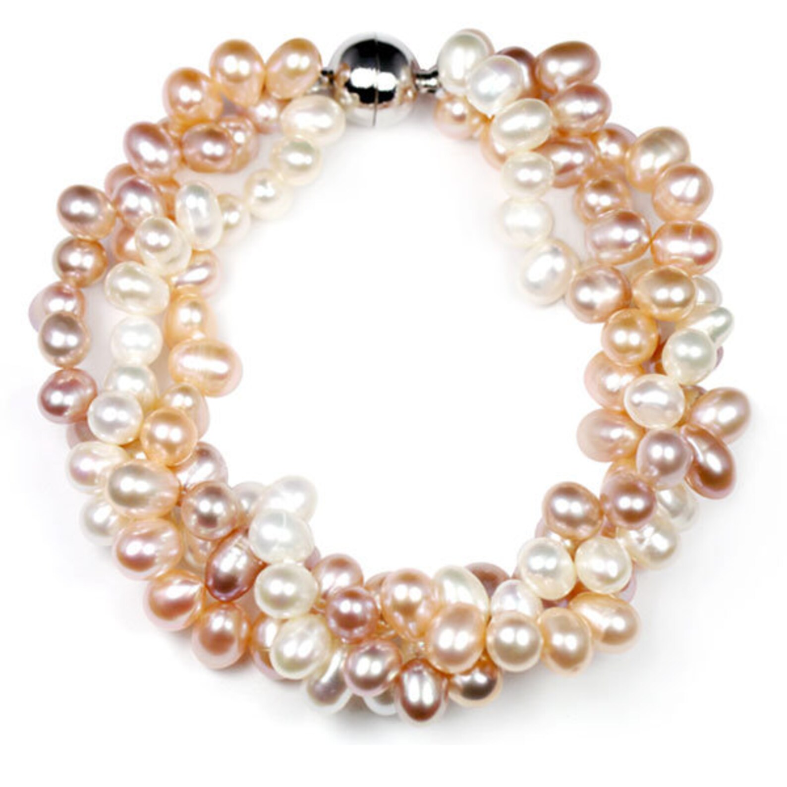 Twisted 3 Row Pearl Bracelet Clasp Etsy
