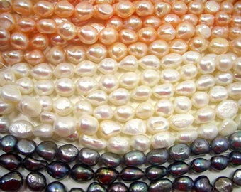 10-11mm Length Drilled High Quality Baroque Pearl Strand in Many Colors