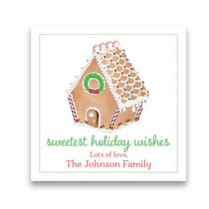 GESCHENK-ANHÄNGER | Aquarell Lebkuchenhaus | Süße Urlaubswünsche