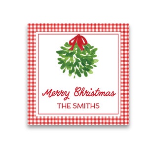 ETICHETTA REGALO / Acquerello Vischio Gingham