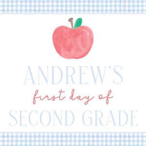 Gingham First Day of School Sign | Digital Download Option | Print/Ship Option