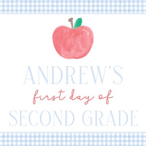 Cartello del primo giorno di scuola a quadretti / Opzione di download digitale / Opzione di stampa/spedizione