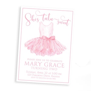 TUTU SWEET | Geburtstagseinladung | Digitaler Download und Druck-/Versandoptionen