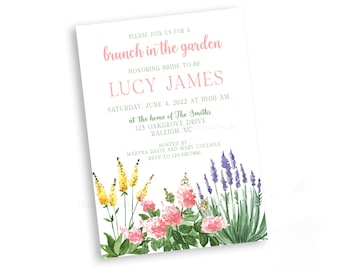 Invito al brunch in giardino / download digitale e opzioni di stampa/spedizione