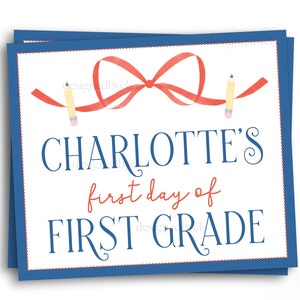 Bow First Day of School Sign | Digital Download Option | Print/Ship Option