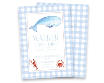 Under the Sea | Sea life Birthday Invitation | Digital Download and Print/Ship Options