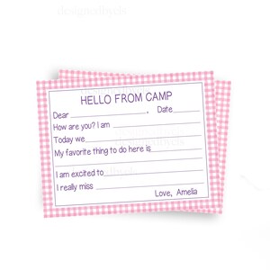 Hello From Camp | Personalisiertes Briefpapier | Druck/Versand oder Digitaler Download