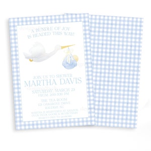 Baby Shower Invitation / Consegna della cicogna / Download digitale e stampa/Opzioni di spedizione
