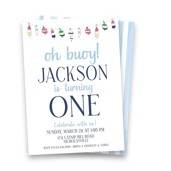 OH BUOY | TBBC Inspired Birthday Invitation | Digital Download and Print/Ship Options