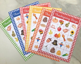 Bingo de Ação de Graças | Download instantâneo | Cartões de bingo para impressão
