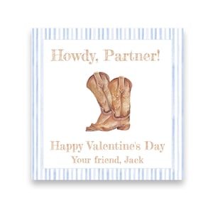 Bonjour partenaire Saint-Valentin | TAG aquarelle cow-boy pour la Saint-Valentin