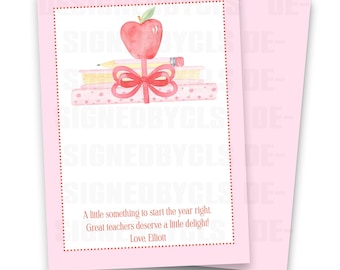 Pink Gift Card Holder | Teacher Treat | First Day of School