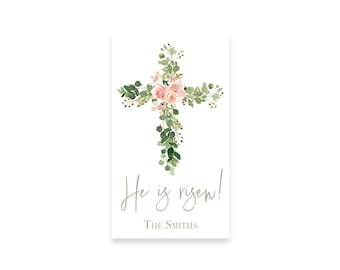 Happy Easter | He is Risen Personalized Gift Tag | Enclosure Card