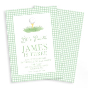 Let's PAR-TEE | Golf Birthday Invitation | Digital Download and Print/Ship Option