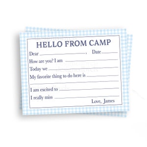 Hello From Camp | Personalisiertes Briefpapier | Druck/Versand oder Digitaler Download
