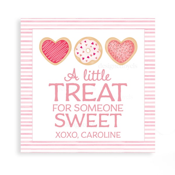 A Little Treat |  Watercolor  VALENTINE TAG