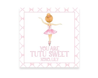 TUTU SWEET | Watercolor Ballerina Valentine Tag