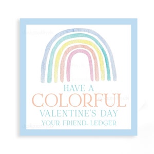 TAG COLORATO di San Valentino / Acquerello arcobaleno di San Valentino