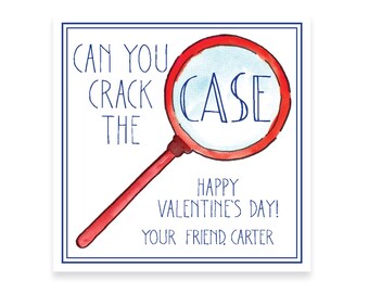 CRACK THE CASE | Watercolor Spy Valentine Tag