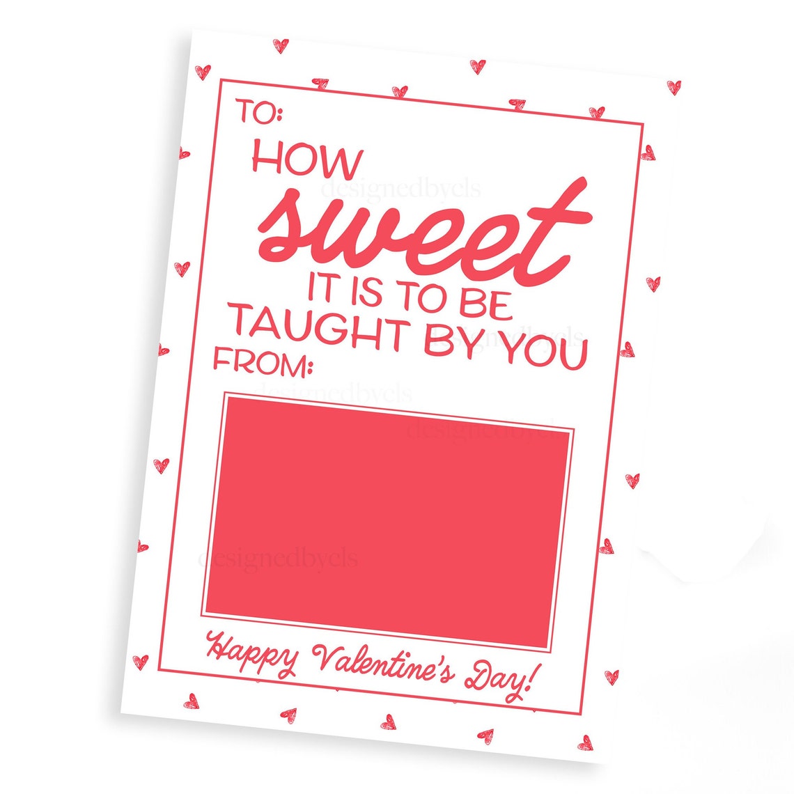 Teacher Valentine Gift Card Holder How Sweet It is to Be - Etsy