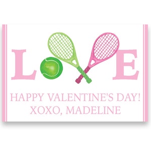AMORE / Etichetta di San Valentino con tennis ad acquerello