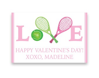 LOVE | Watercolor Tennis Valentine Tag