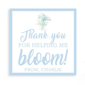 Merci de m'avoir aidé à BLOOM | Étiquette-cadeau florale | Options numériques et d'impression/d'expédition