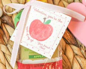 Apple of my eye | Watercolor Apple VALENTINE TAG