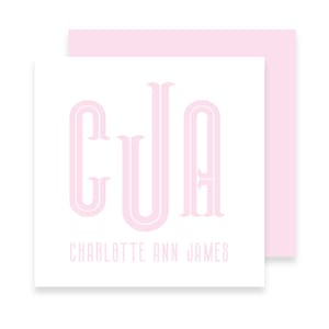Tarjeta de llamadas/Monograma rosa/Opciones digitales y de impresión/envío