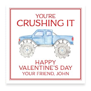 Lo stai SCHIACCIANDO / Tag di San Valentino Monster Truck ad acquerello