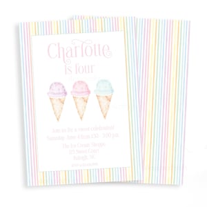 Ice Cream Invitation | Digital Download or Print/Ship