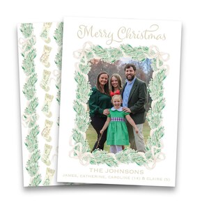 Goldgirlande Rahmen | Weihnachtskarte | Druck/Versand oder Digitaler Download