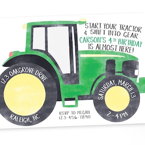 Start your tractor and shift into gear | Tractor Birthday Party | Digital Download and Print/Ship Options