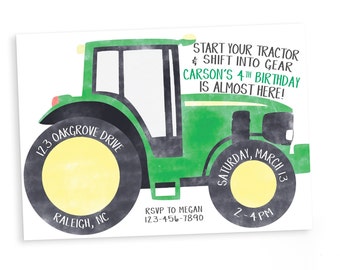 Start your tractor and shift into gear | Tractor Birthday Party | Digital Download and Print/Ship Options