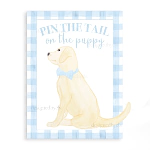 Pin the Tail On the Puppy | Snips and Snails Party Game | Digital Download