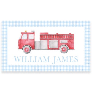 Firetruck Watercolor Calling Card / Opzioni digitali e stampa/nave