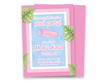 Pool Party Invitation | Digital Download and Print/Ship Option