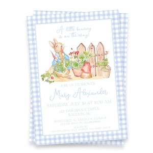 Baby Shower Invitation / Peter Rabbit / Download digitale e stampa/Opzioni di spedizione
