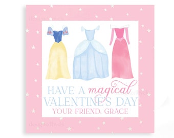 MAGICAL Valentine's | Princess Watercolor Valentine TAG