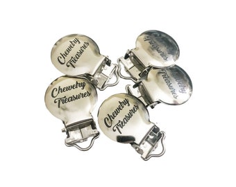 30Pcs Metal Suspender Paci Pacifier Webbing Ribbon Mitten Clips Hook W6N7