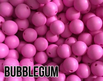 12 mm Bubblegum Silicone Beads 10-1,000 (aka Opera Pink)