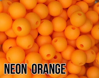9 mm Neon Orange Silicone Beads 10-1,000