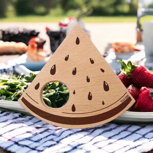 Large Watermelon Wood Shape and Wood Toy 4 in x 4 in - DIY Wood - Maple   - Montessori Toy - Engravable - Personalized