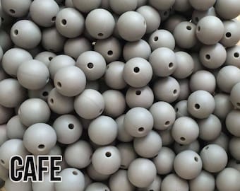 12 mm Cafe Silicone Beads 10-1,000 (aka Light Brown, Tan)